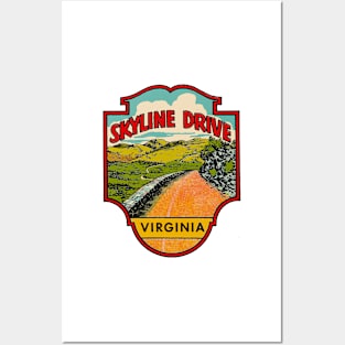 Vintage Skyline Drive Decal Posters and Art